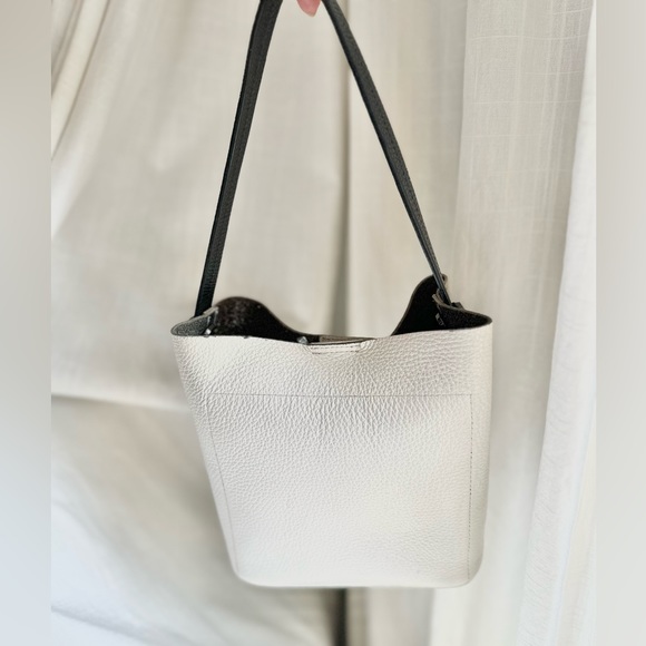 BOTKIER Two-Tone Colorblock Leather Bucket Bag - Picture 3 of 10